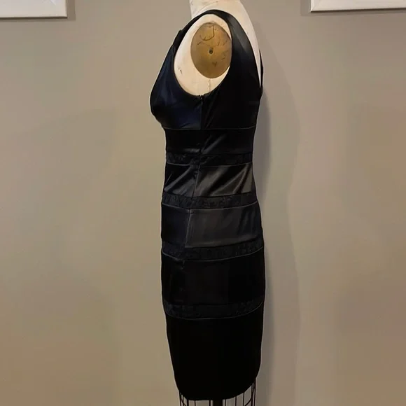 Bisou Bisou Satin and lace striped cocktail dress - Picture 4 of 8